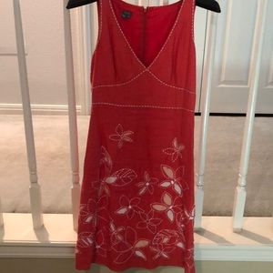 Coral mid-length dress